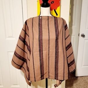 Obey | Stripe Snap Poncho